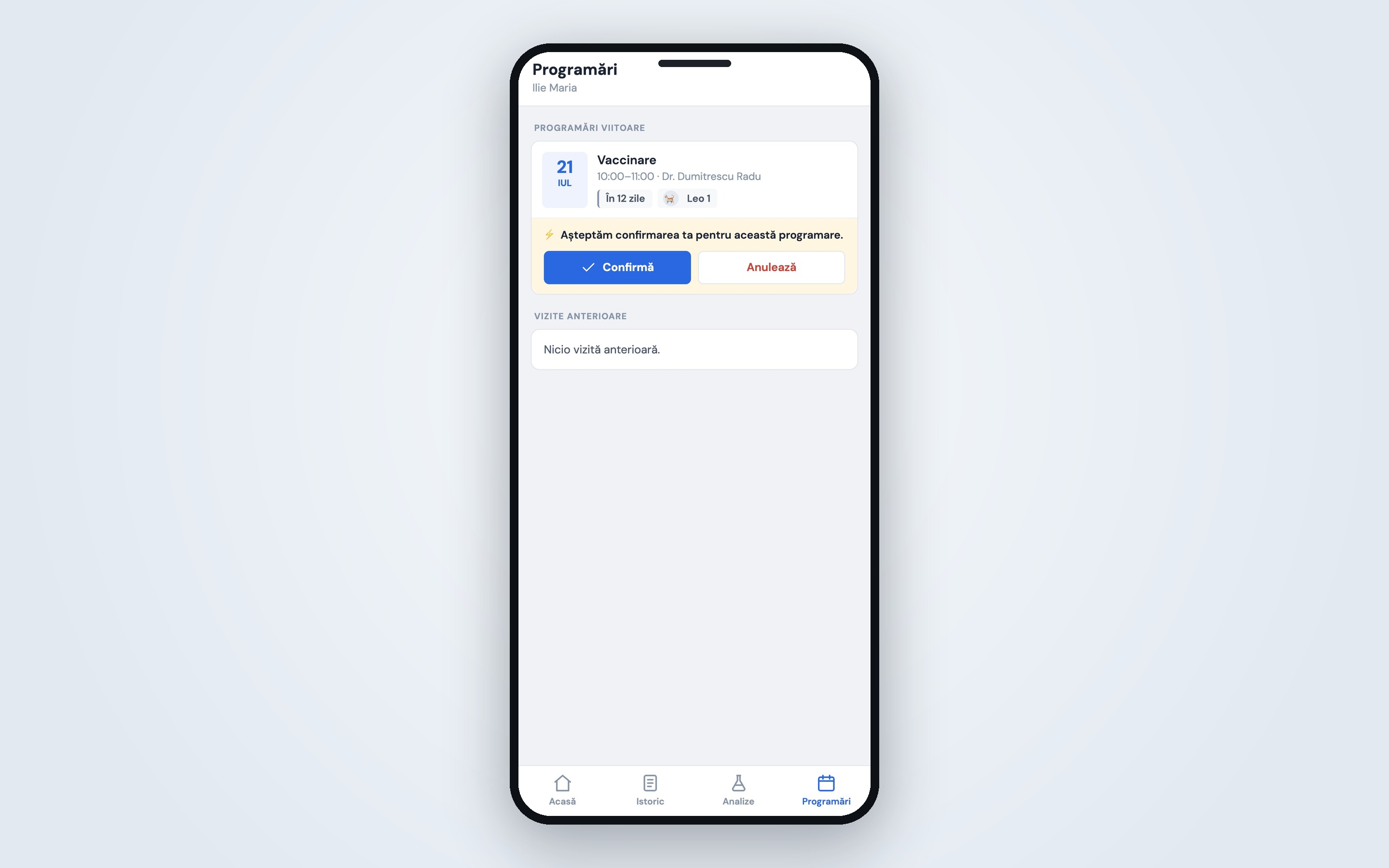 Aplicația pentru proprietari (PWA) — programările viitoare, confirmate sau anulate direct de pe telefon